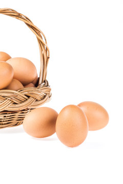 Isolated egg in basket