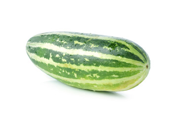 Fresh cucumber on white background