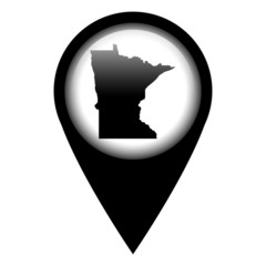 Vector pin with the map in - Minnesota
