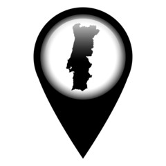 Vector pin with the map in - Portugal