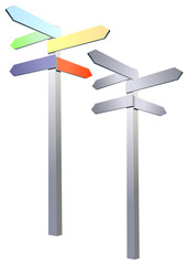 Vector format of two five way guideposts