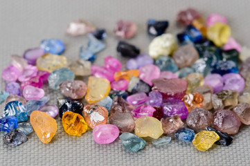Set of colorful sapphires