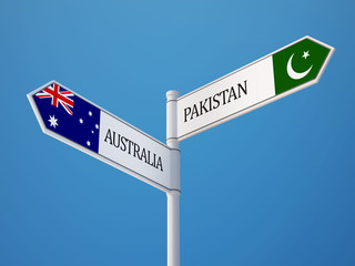 Pakistan Australia  Sign Flags Concept