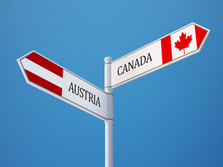 Austria Canada  Sign Flags Concept