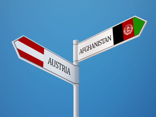 Afghanistan. Austria  Sign Flags Concept