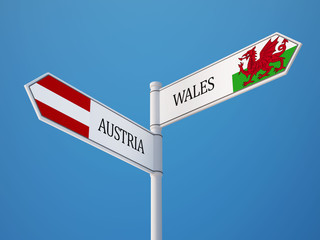 Wales Austria  Sign Flags Concept