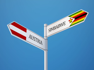 Zimbabwe Austria  Sign Flags Concept