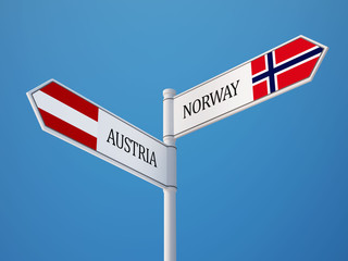 Norway Austria  Sign Flags Concept