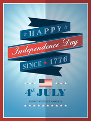 4th of july Independence day ribbon background for card or poste