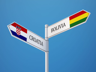 Bolivia Croatia.  Sign Flags Concept