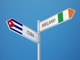 Cuba Ireland  Sign Flags Concept