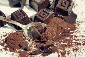 Home made dark chocolate