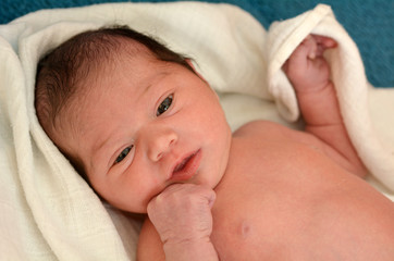 Newborn baby awake