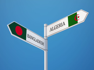 Bangladesh Algeria  Sign Flags Concept