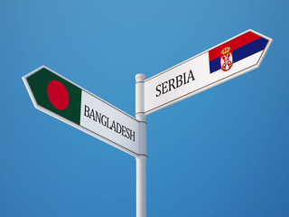 South Africa Bangladesh  Sign Flags Concept