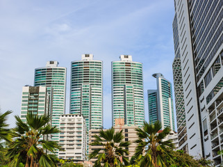 Fototapeta na wymiar Modern buildings with blue sky