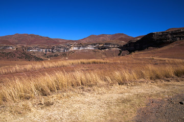 Winter Landscape and Mountains in Orange Free State, South Afric