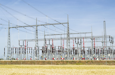Electrical power station and wheat field