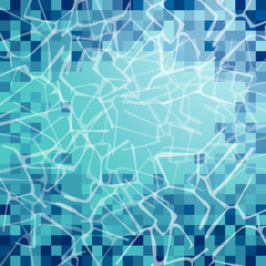Abstract Blue Squares in the pool, vector background