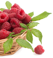 raspberry in wicker basket