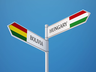 Bolivia Hungary  Sign Flags Concept