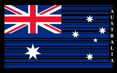 Australia barcode flag, vector