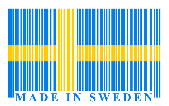 Sweden barcode flag, vector