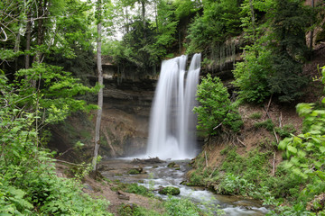 Tine de Conflens waterfall (Switzerland)  in Summer