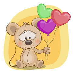Mouse with balloons