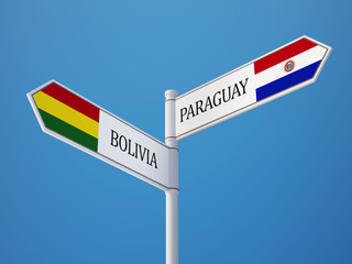 Paraguay Bolivia  Sign Flags Concept