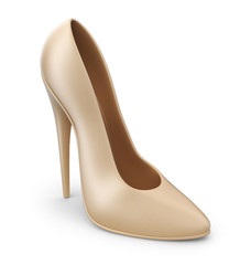 High heel shoes. 3D Icon isolated on white background