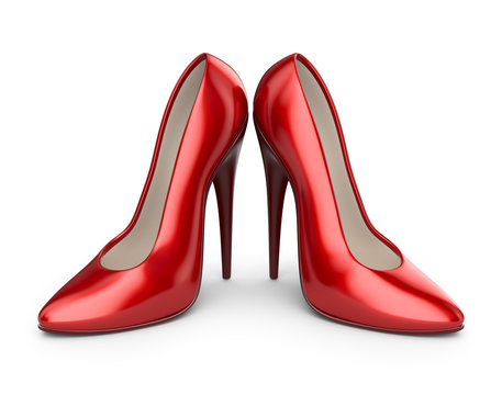 High heel shoes. 3D Icon isolated on white background