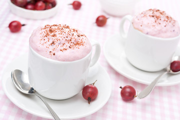 mousse of red gooseberry and whipped cream