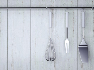 Kitchen cooking utensils.