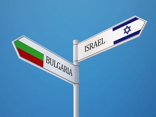 Bulgaria Israel  Sign Flags Concept