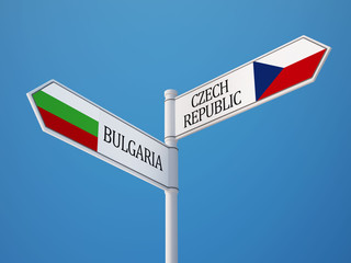 Bulgaria Czech Republic  Sign Flags Concept
