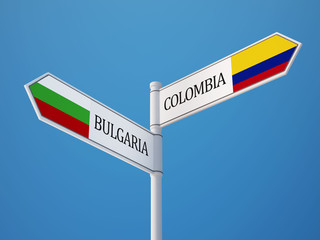 Bulgaria Colombia  Sign Flags Concept