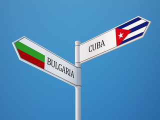 Bulgaria Cuba  Sign Flags Concept