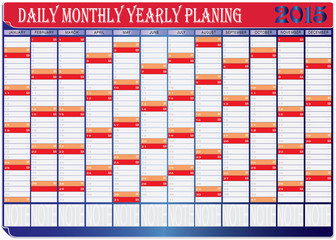 Daily Monthly Yearly Planing Chart 2015