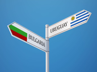 Uruguay Bulgaria  Sign Flags Concept
