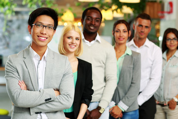 Portrait of a smiling group business people