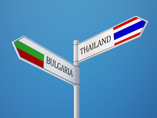 Thailand Bulgaria  Sign Flags Concept