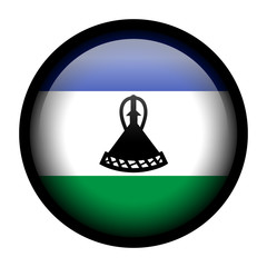 Flag button illustration with black frame - Lesotho