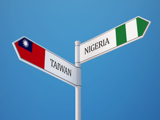 Taiwan Nigeria  Sign Flags Concept