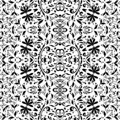 Seamless outline floral pattern