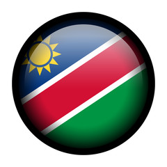 Fototapeta premium Flag button illustration with black frame - Namibia