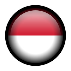 Flag button illustration with black frame - Indonesia