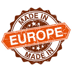 made in europe vintage stamp isolated on white background