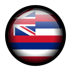 Flag button illustration with black frame - Hawaii