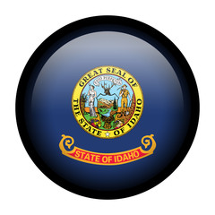 Flag button illustration with black frame - Idaho